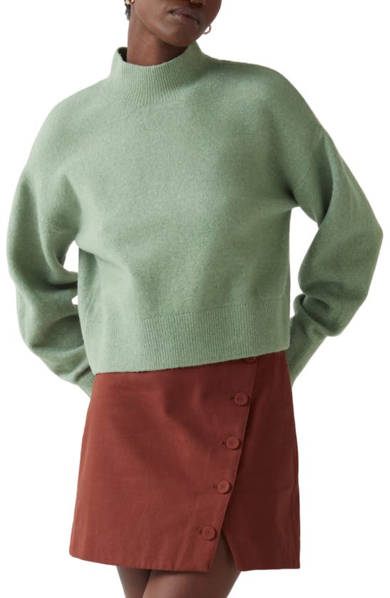 & Other Stories Mock Neck Sweater In Dusty Green