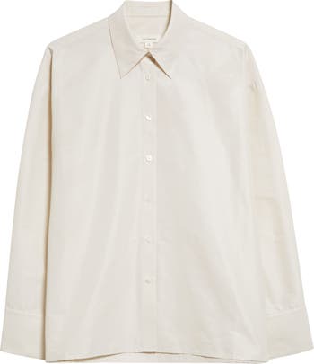 GIA STUDIOS Recycled Polyester Taffeta Button-Up Shirt | Nordstrom