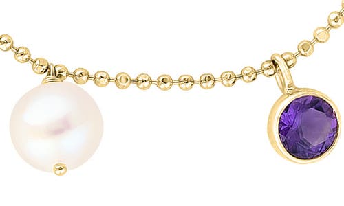 Shop Effy 14k Yellow Gold 5.5mm Freshwater Pearl & Semiprecious Stone Charm Necklace In Blue/green Multi
