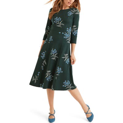 Boden Nancy Print Ponte Dress, Green