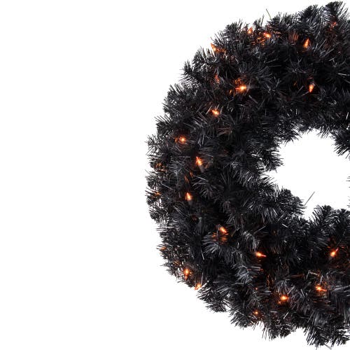 Northlight Pre-lit Noble Spruce Artificial Halloween Wreath In Black