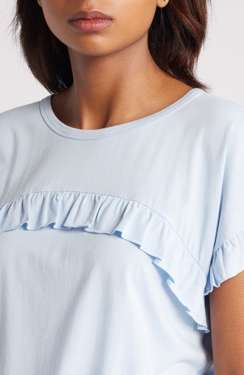 Shop Caslonr Caslon(r) Ruffle Trim Top In Blue Skyway