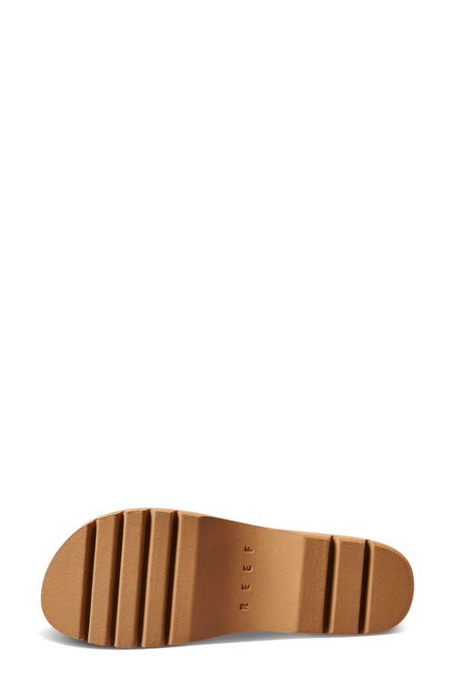 Reef Cushion Vista Higher Platform Slide Sandal In Cognac