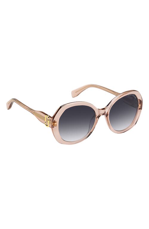 Marc Jacobs Marc 763s Acetate Oval Sunglasses In Beige/dark Grey Sf