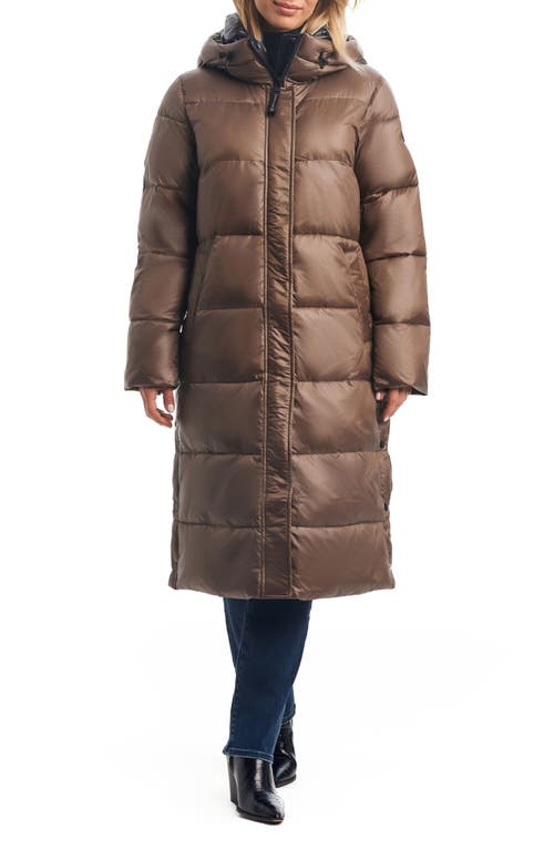 Sanctuary Longline Hooded Puffer Coat in Mink at Nordstrom, Size Xx-Large