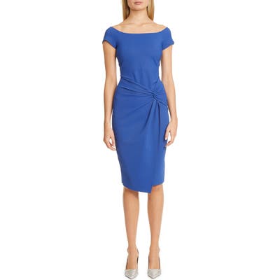 Chiara Boni La Petite Robe Mena Twist Front Cocktail Dress, US / 44 IT - Blue