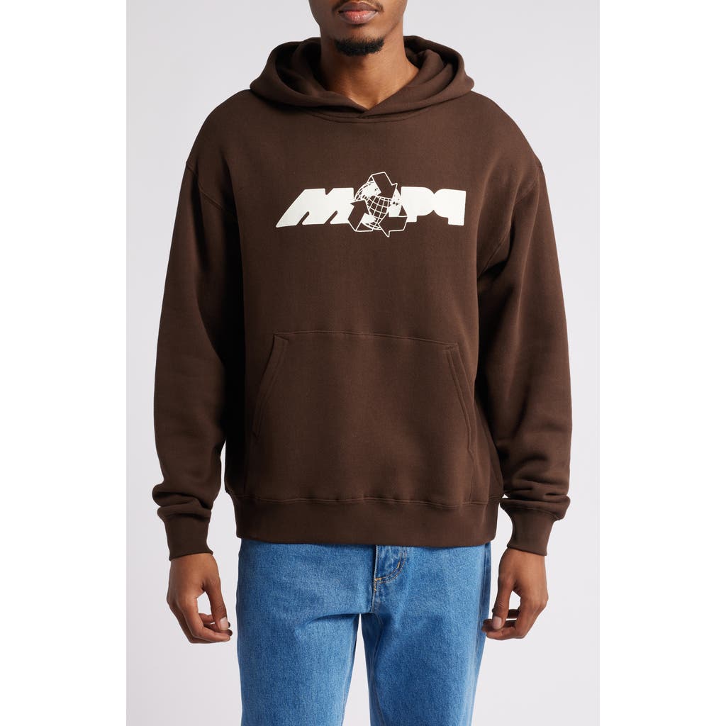 Museum of Peace & Quiet Recycle Logo Graphic Cotton Hoodie in Brown