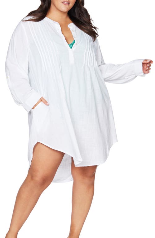 Gershwin Cover-Up Shirtdress in White
