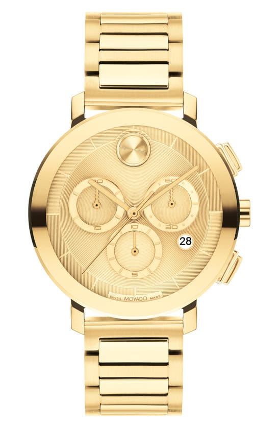 Shop Movado Bold Evolution 2.0 Chronograph Bracelet Watch In Gold