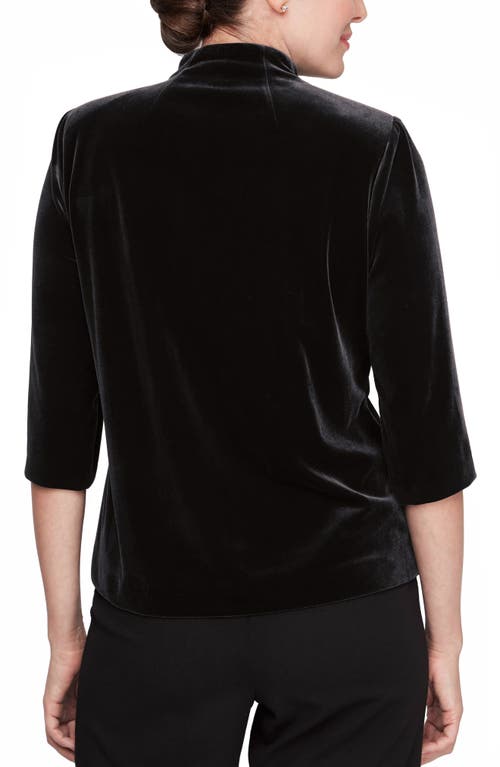 Shop Alex Evenings Embellished Velvet Jacket In Black