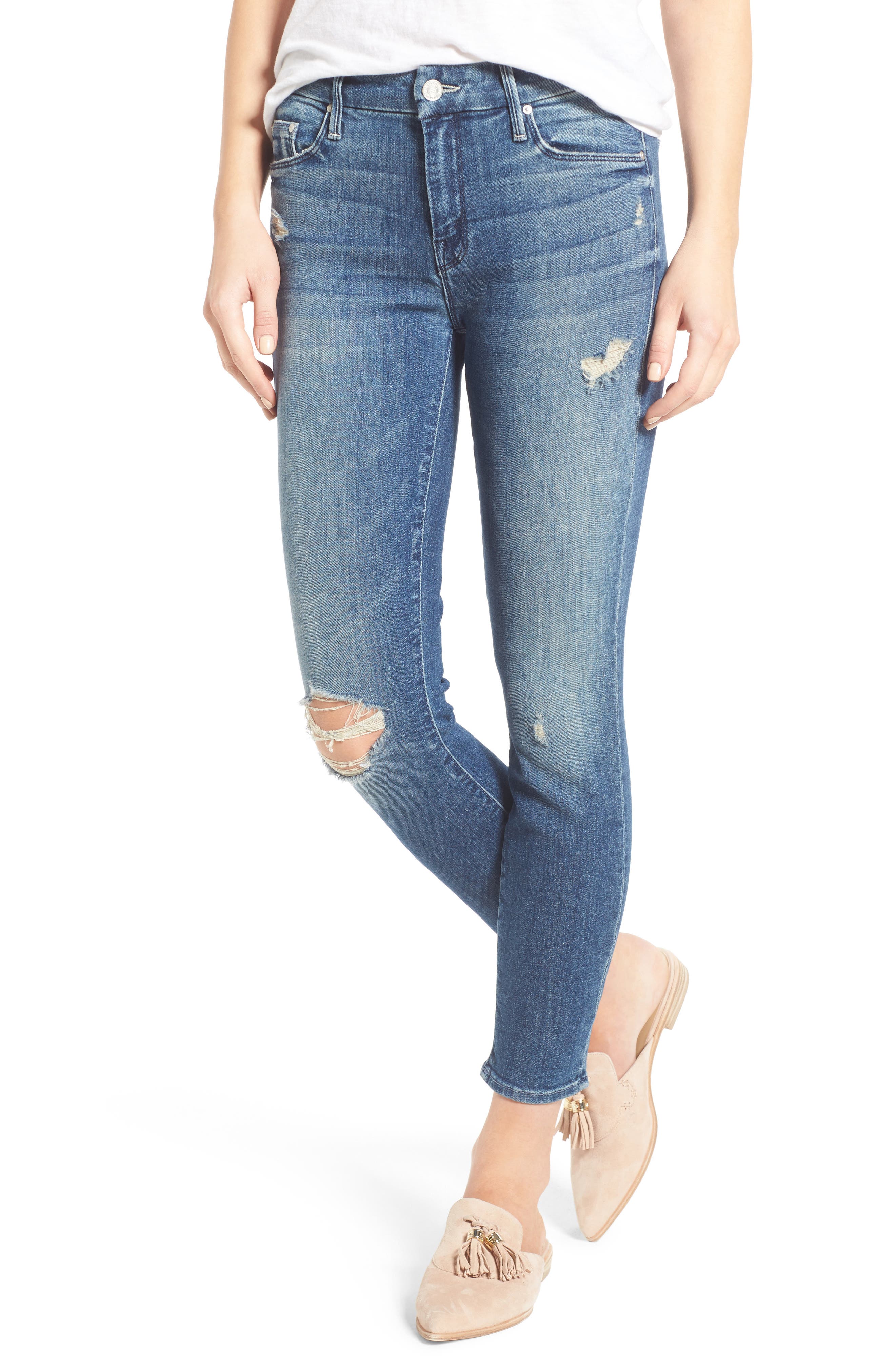 mother the looker crop skinny jeans