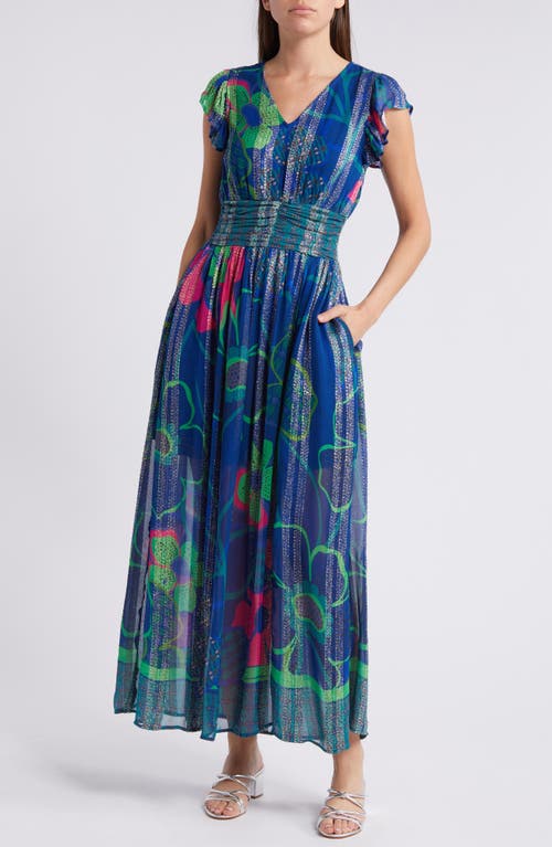 Shop Ciebon Jennsen Floral Maxi Dress In Navy