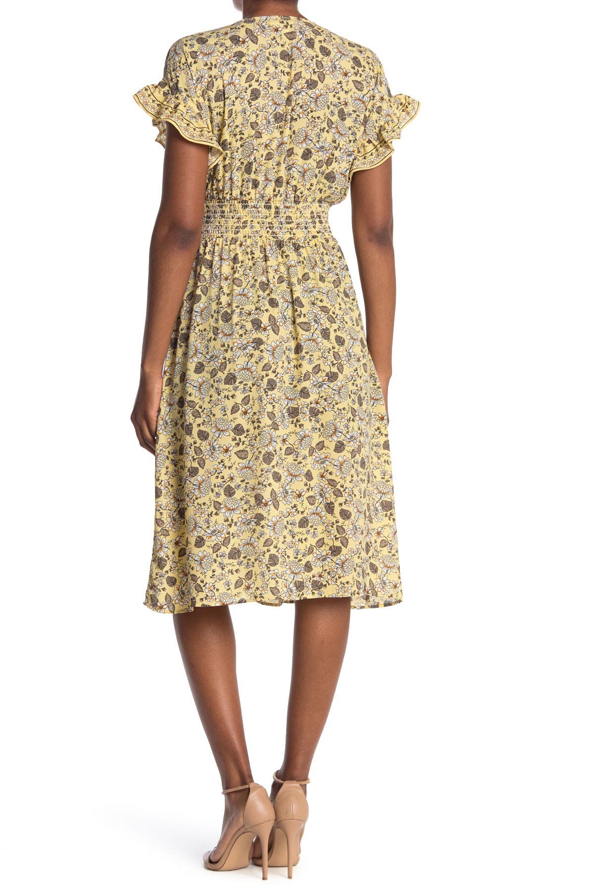 max studio flutter sleeve dress