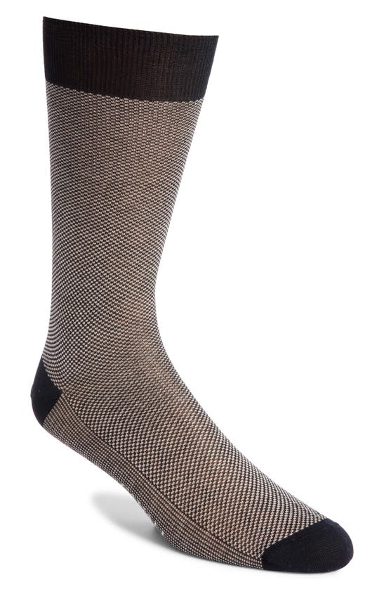 Canali Micropattern Dress Socks In Black