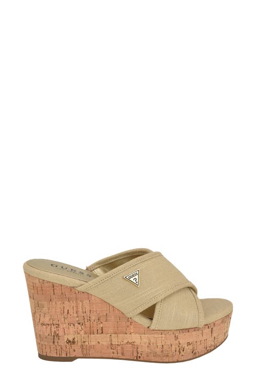 Guess Cloys Wedge Sandal In Gold