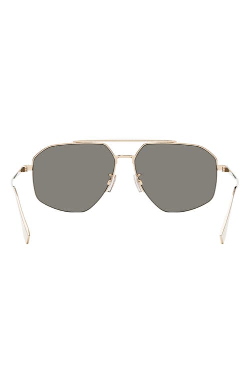 Shop Fendi ' Travel 56mm Geometric Sunglasses In Shiny Gold Dh/smoke Mirror