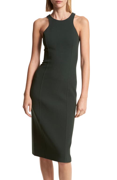 Michael Kors Collection Racerback Virgin Wool Blend Sheath Dress in Forest at Nordstrom, Size 16
