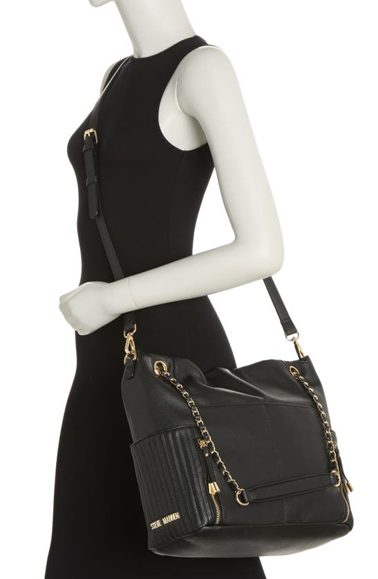 Steve Madden Marvis Chain Shoulder Bag In Black