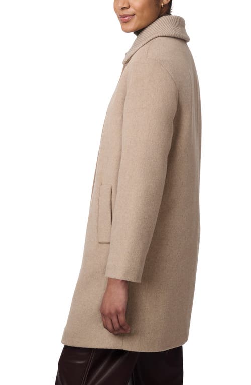 Shop Bernardo Rib Collar Coat In Oatmilk