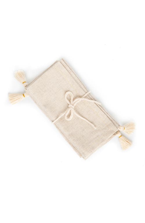 Tallo De Olivo Tassel Napkins Set Of 4 In Natural