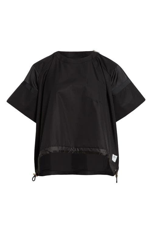 Sacai X Thomas Mason Paneled Mixed Media Top In Black