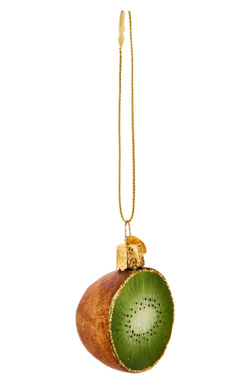 Old World Christmas Kiwi Glass Ornament in Green/Brown 