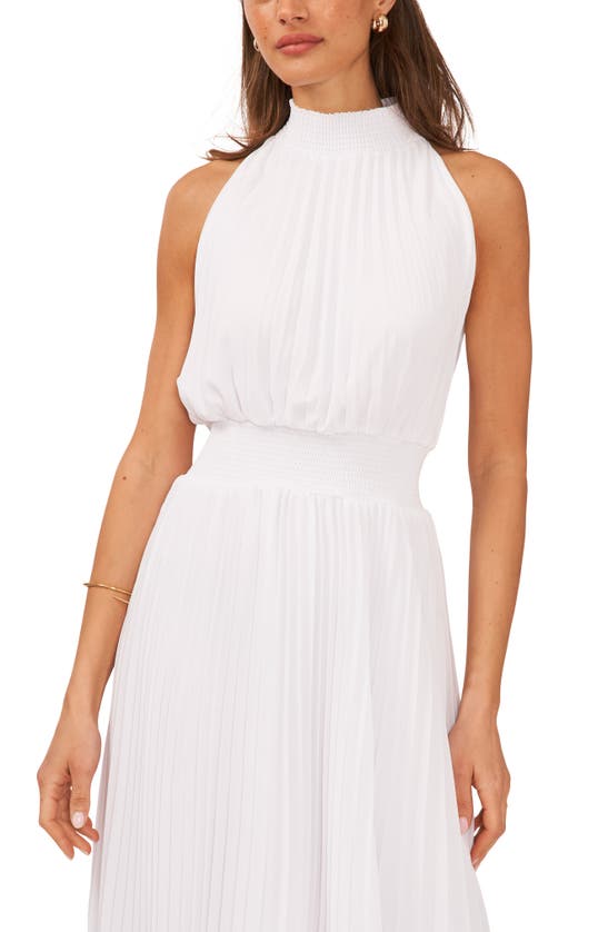 Shop Halogen Pleated Sharkbite Hem Midi Dress In Bright White