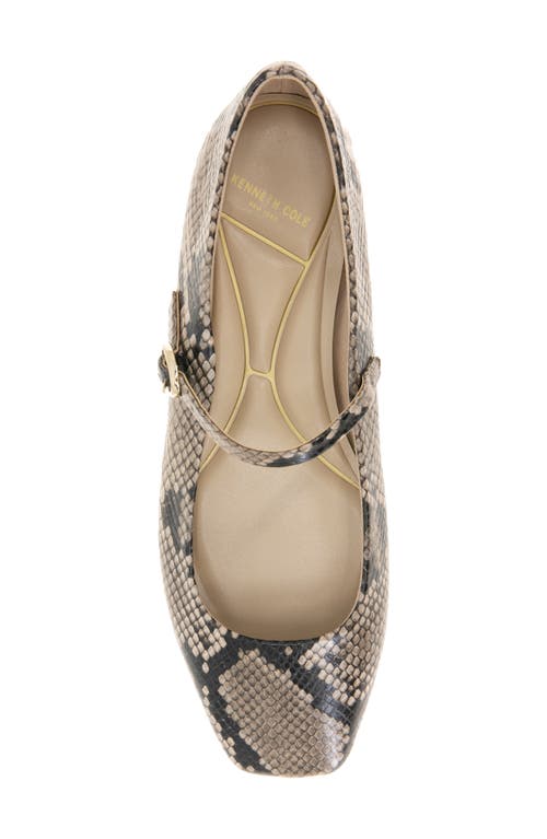 Kenneth Cole Jasper Snakeskin Embossed Mary Jane Flat In Taupe Snake