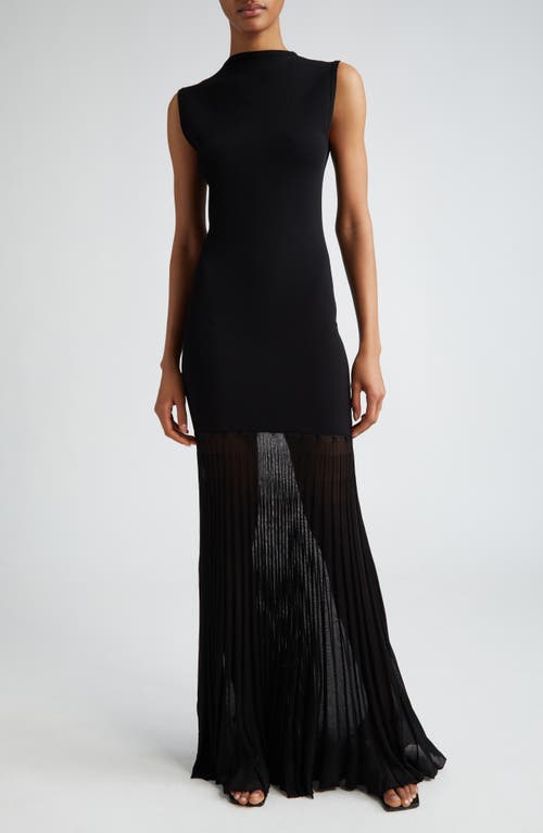 TOTEME Plissé Knit Evening Gown in Black at Nordstrom, Size Medium
