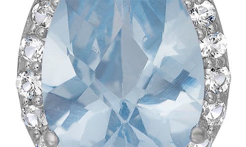 Fuzion Creations Cz & Lab-created Stone Teardrop Earrings In Aquamarine