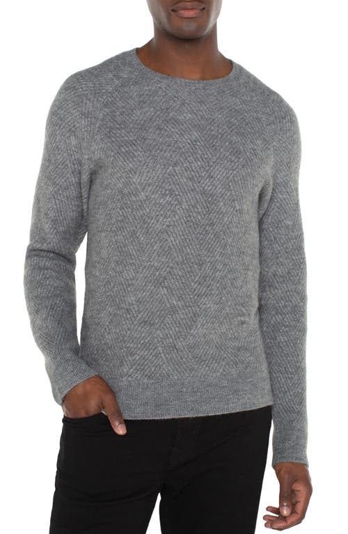 Shop Liverpool Rib Textured Raglan Sweater In Medium Heather Grey