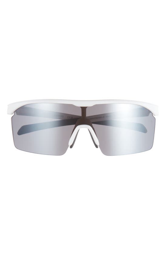 Shop Vince Camuto Semi Rimless Shield Sunglasses In White