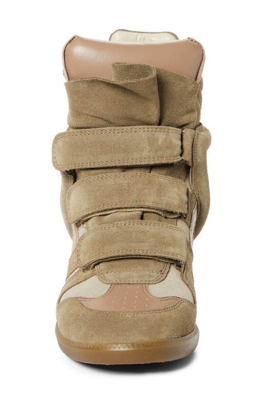 Shop Isabel Marant Bekett Hidden Wedge High Top Sneaker In Taupe