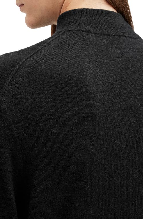Shop Allsaints Kilburn Wool Blend Mock Neck Sweater In Cinder Black Marl