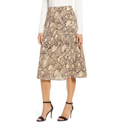 Loveapella A-Line Midi Skirt, Beige
