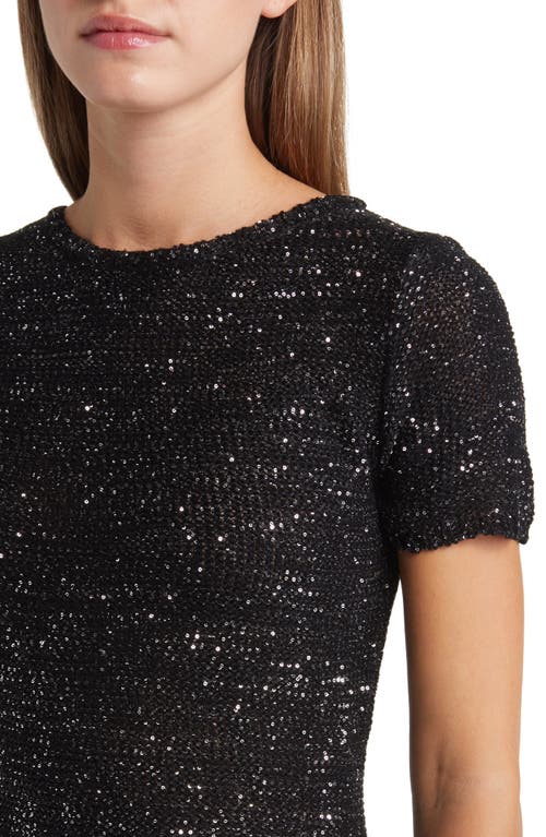 Zoe And Claire Houndstooth Long Sleeve Dress In Black