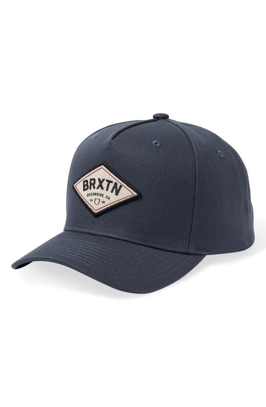 Shop Brixton Tremont Cotton Baseball Cap In Washed Navy