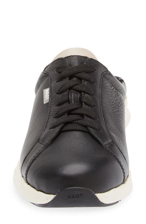 Shop Naot Radon Sneaker Mule In Black/soft Ivory Leather