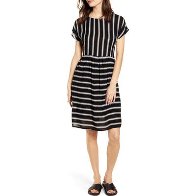 Noisy May Melissa Stripe A-Line Dress, Black