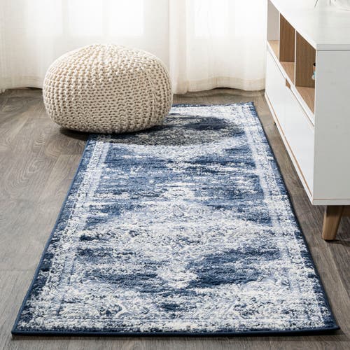 Jonathan Y Alhambra Ornate Medallion Modern Area Rug In Navy/ivory