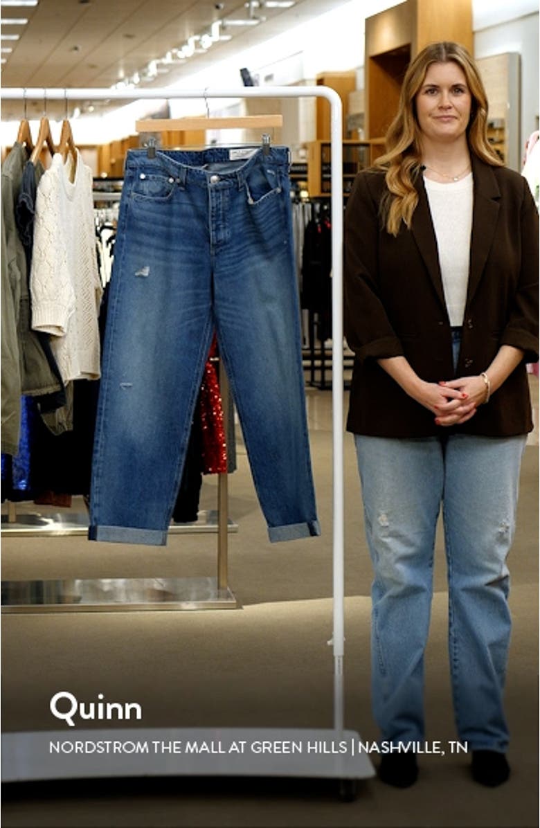 Dre Raw Hem Low Rise Baggy Boyfriend Jeans, sales video thumbnail