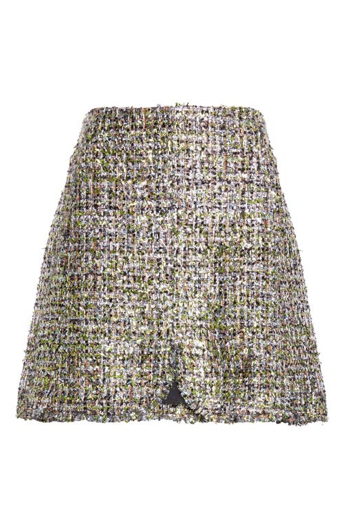 Giambattista Valli Tweed Tulip Skirt in Black/Green 