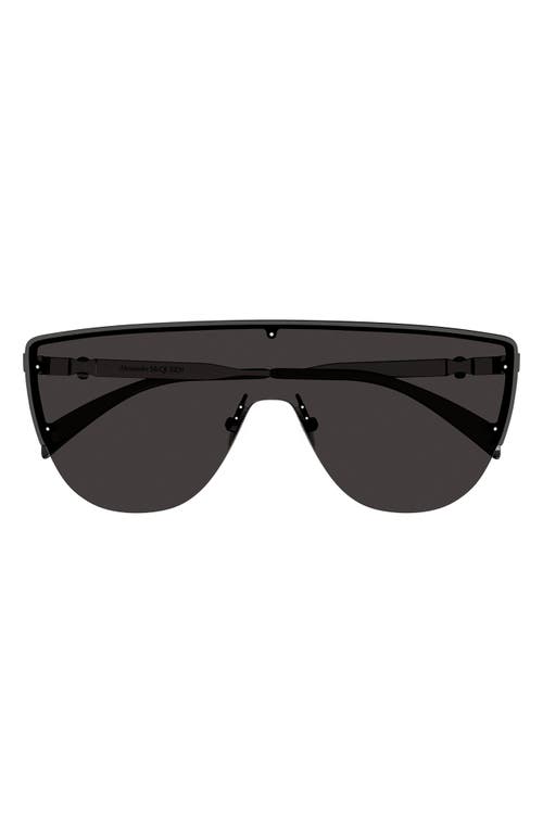 Alexander McQueen 99mm Oversize Mask Sunglasses in Ruthenium at Nordstrom