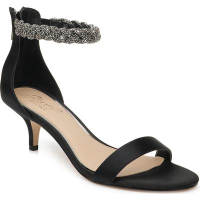 Jewel Badgley Mischka Nepeta Embellished Sandal- Black