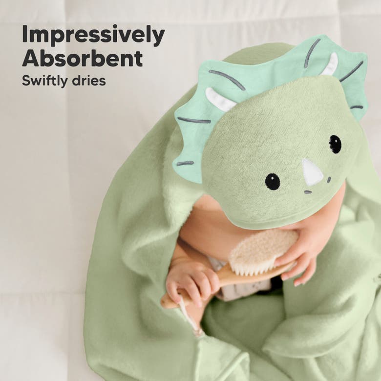 Shop Keababies Cuddle Baby Hooded Towel In Triceratops