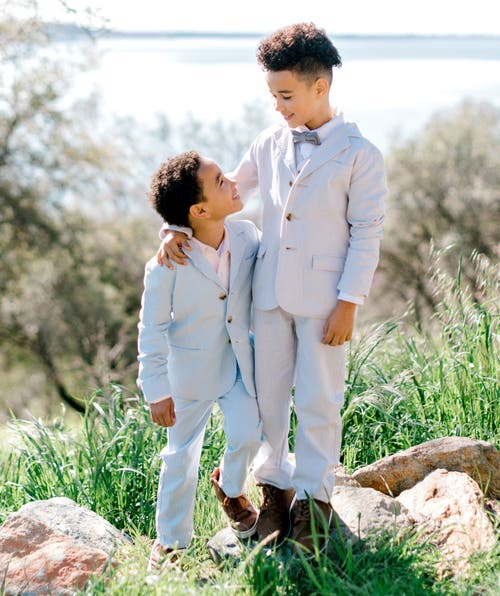 Hope & Henry Boys' Organic Seersucker Suit Pant, Toddler In Blue Seersucker