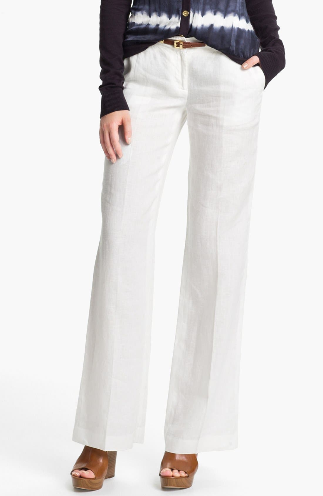 michael kors white linen pants