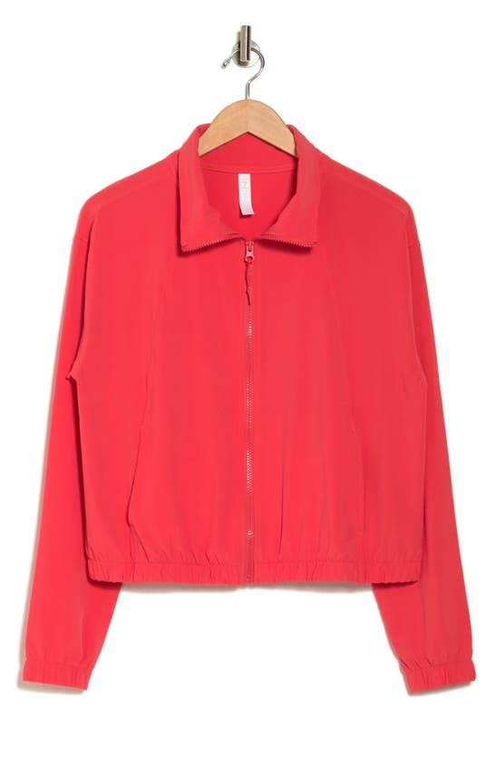 Shop Z By Zella Westerly Windbreaker Jacket In Red Cayenne
