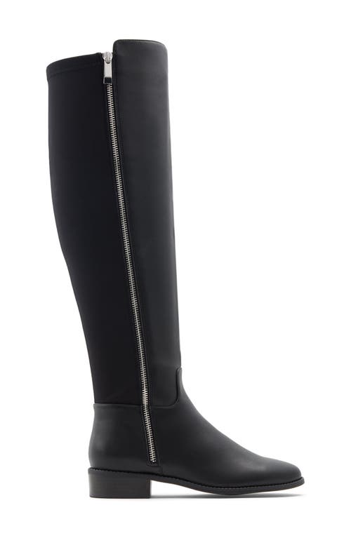 Aldo Womens Zipper Faux Leather Knee-high Boots In Black