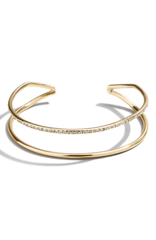 BaubleBar Pavé Double Cuff Bracelet in Clear/yellow Gold